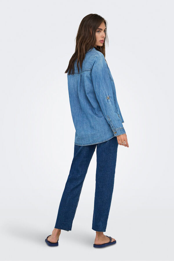 Only Camisa vaquera bolsillos frontales azul