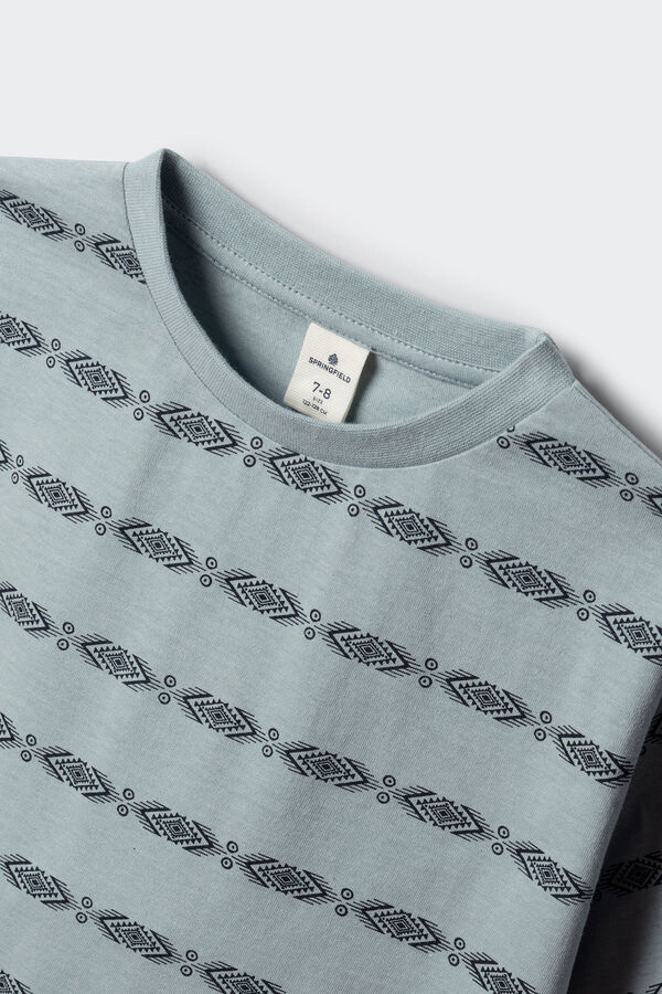 Springfield Kids Dečija etnička majica sa kratkim rukavima Plava