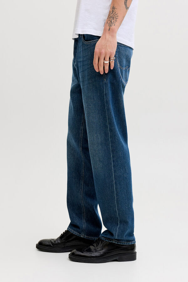 Jack & Jones Jeans relaxed tiro alto algod&oacute;n azul
