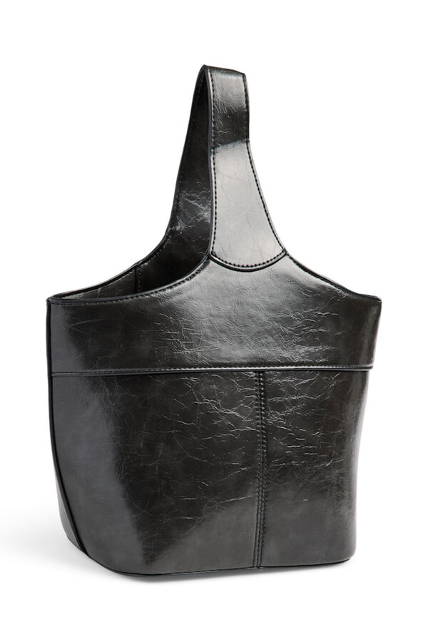 Pieces Medium Square Handle Bag Crna