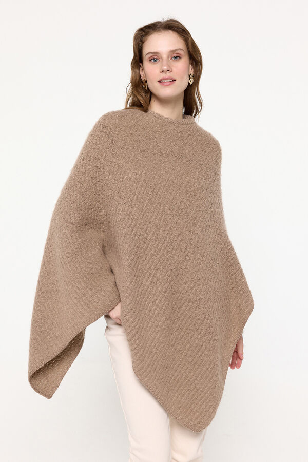 Pieces Poncho with structure nude