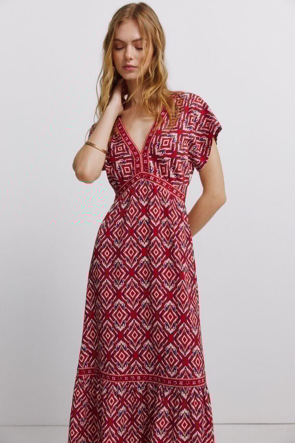 Springfield Border print dress red