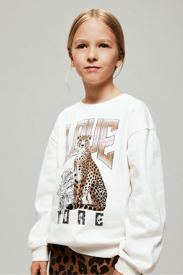 Name It Sudadera leopardo blanco