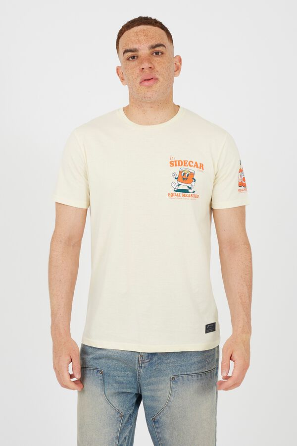 Brave Soul Printed short sleeve T-shirt beige