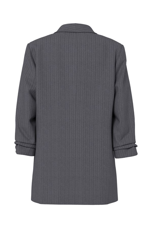 Pieces Striped blazer grey