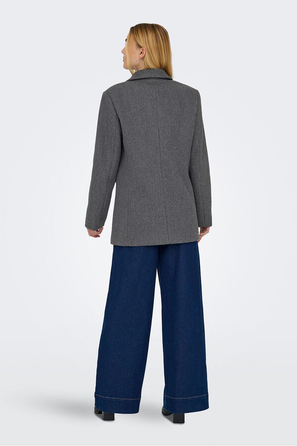 Only Sobretudo curto estilo blazer cinzento