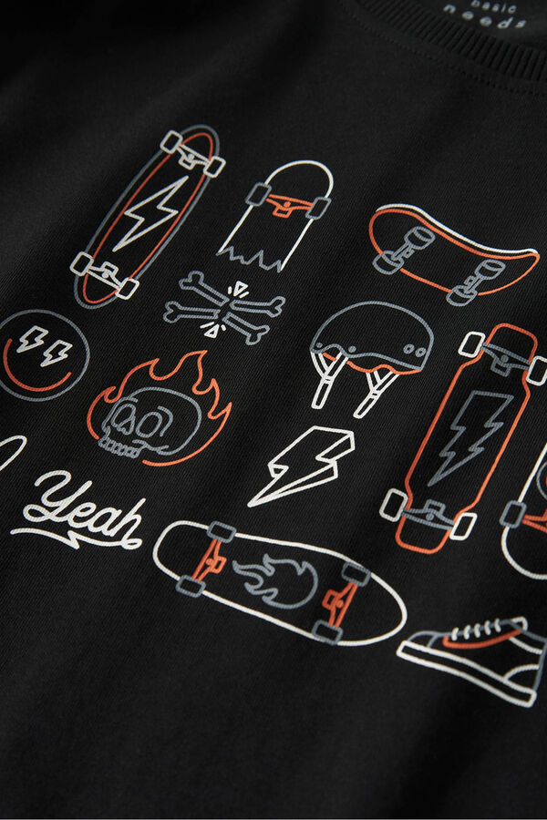 Name It Camiseta de manga larga skate negro