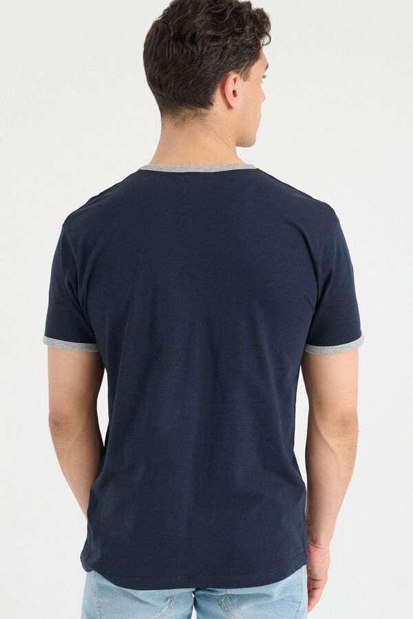 Springfield Basic-Shirt mit Kontrasten blau