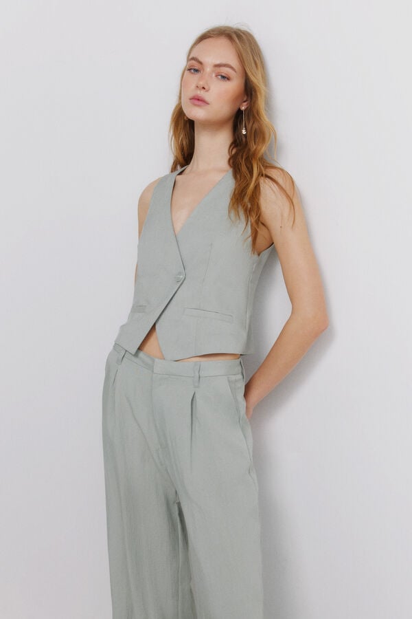 Springfield Asymmetric gilet green