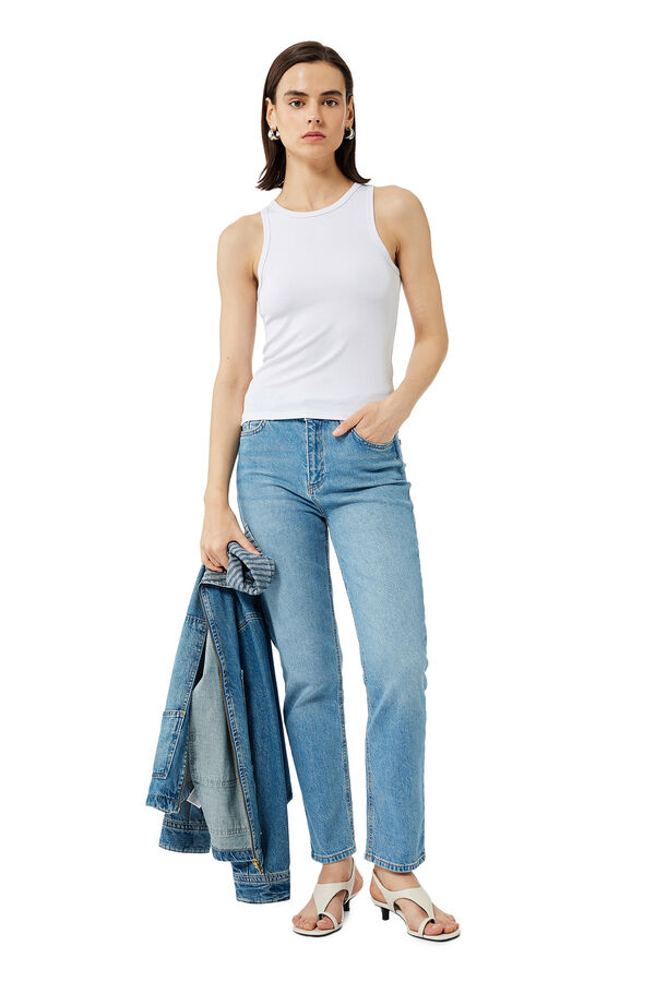 Koton Cal&ccedil;a jeans de corte reto azul