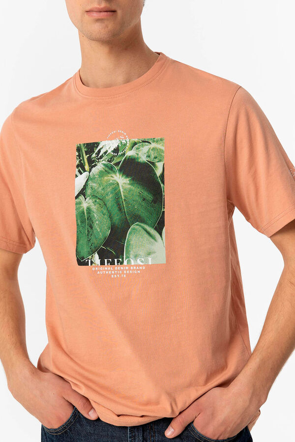 Springfield Camiseta con Estampado Fotográfico naranja