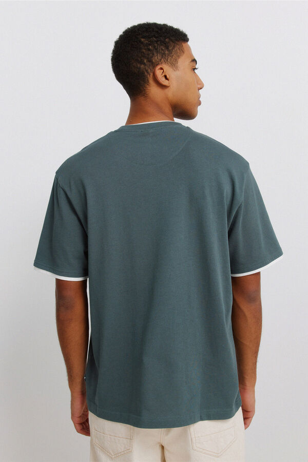 Springfield T-shirt gola dupla azul