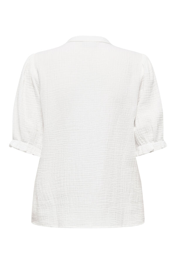 JDY Blusa manga corta encaje blanco