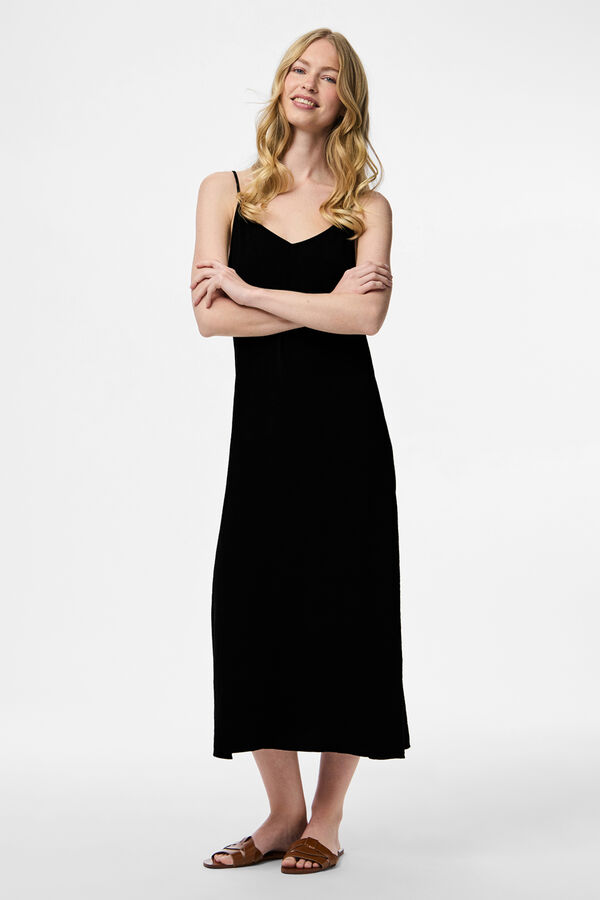 Pieces Vestido midi tirantes negro
