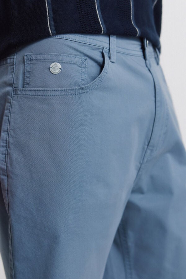 Springfield Lightweight 5-pocket washed regular fit Bermuda shorts blue