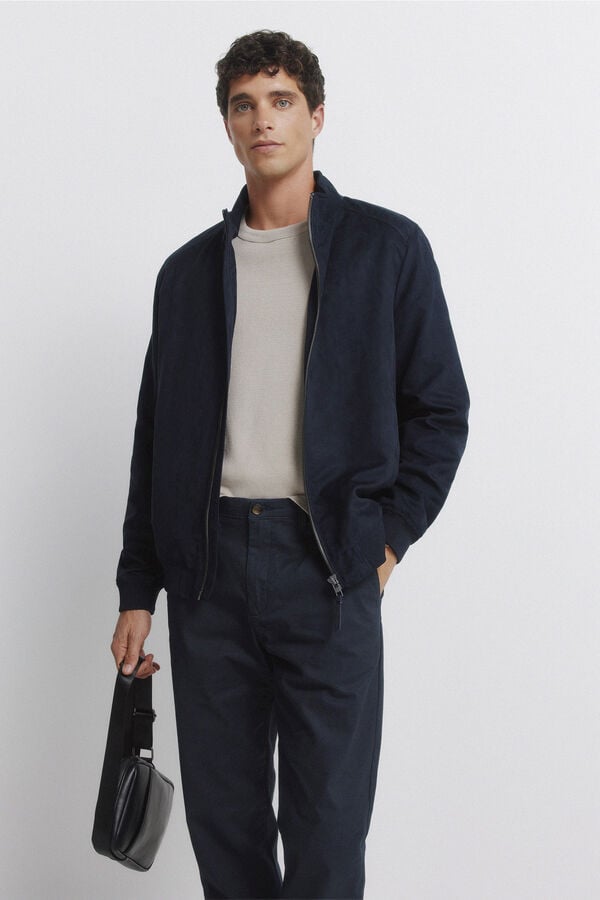 Springfield Pantal&oacute;n chino microestampado slim fit azul