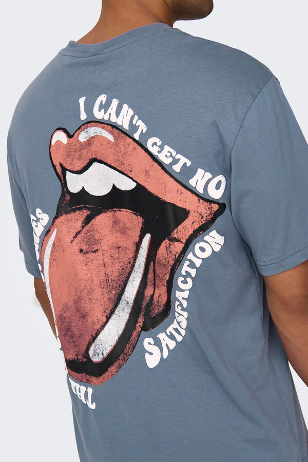 Springfield Kurzarm-Shirt Rolling Stones azulado