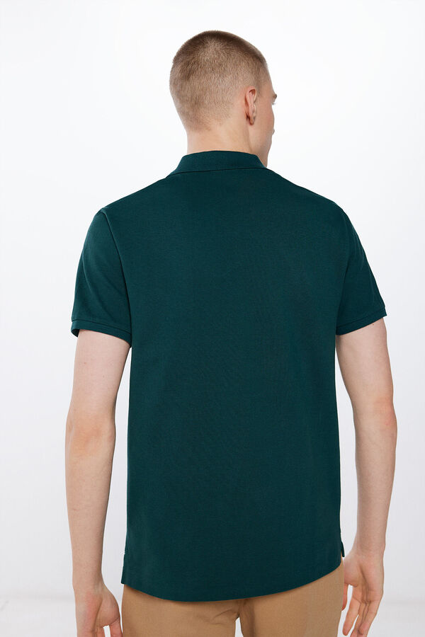 Springfield Poloshirt Piqué Slim Fit Kontraste green