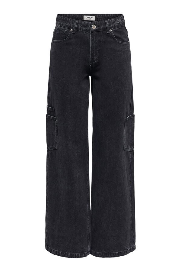 Only Jeans wide cargo negro