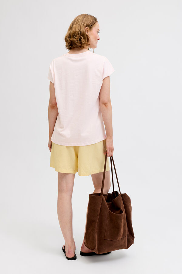 Jack & Jones Camiseta boxy print rosa