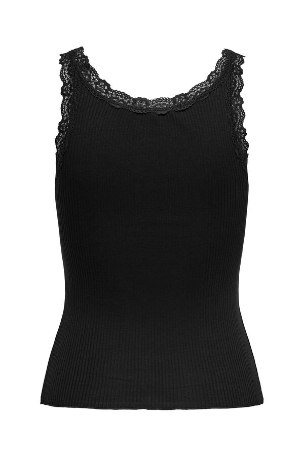 Only Carmakoma Top con encaje talla grande negro