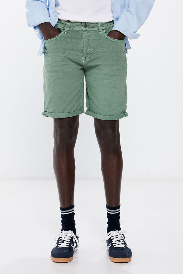 Springfield Coloured slim fit Bermuda shorts green