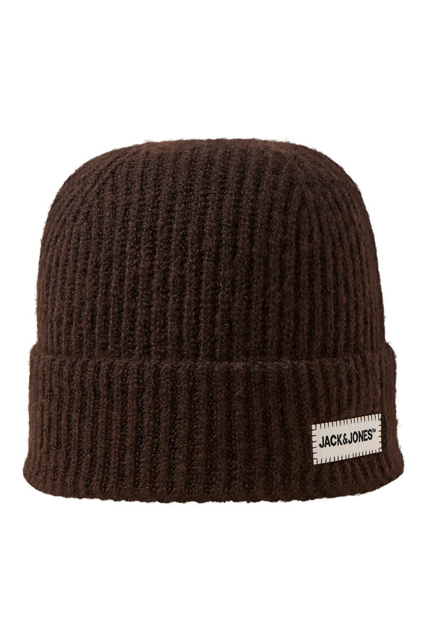 Jack & Jones Knitted polyester beanie brown