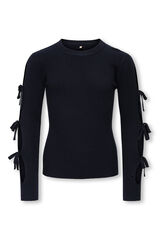 Only Girls Girl 'sleeve bows jumper bleu