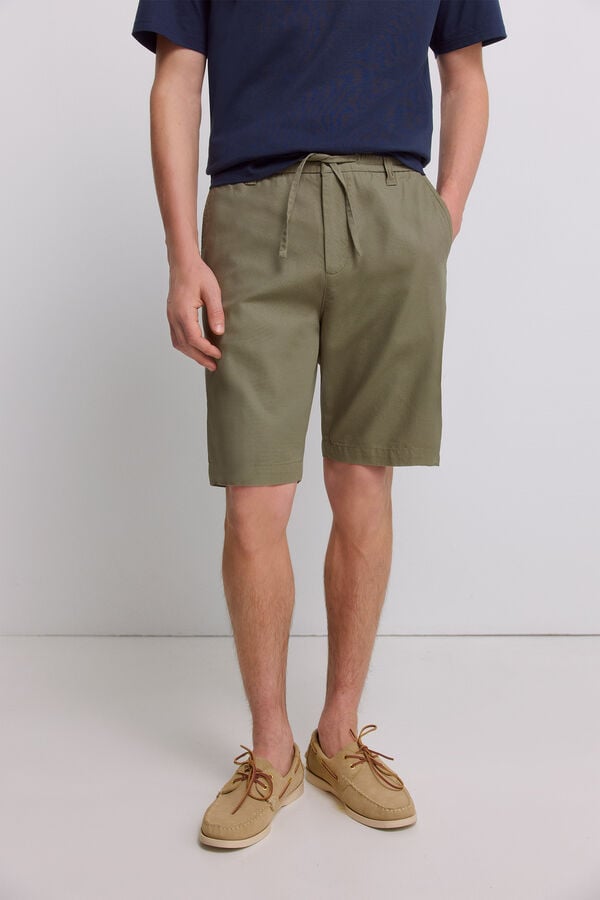 Springfield Lightweight relaxed fit Bermuda shorts beige