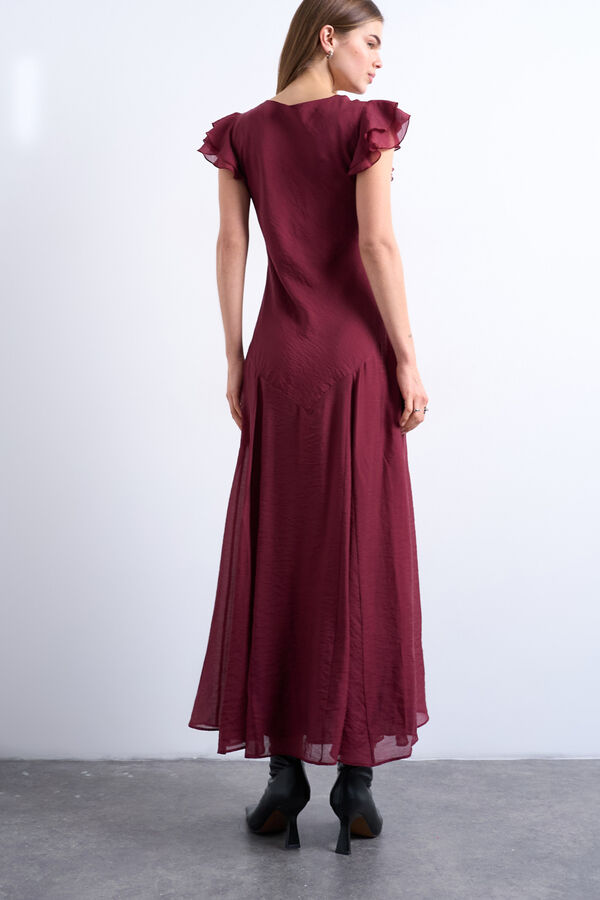Topshop Long V-neck dress red