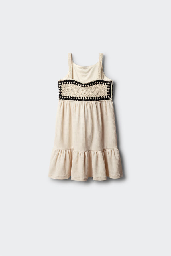 Springfield Kids Vestido de crochet para menina bege