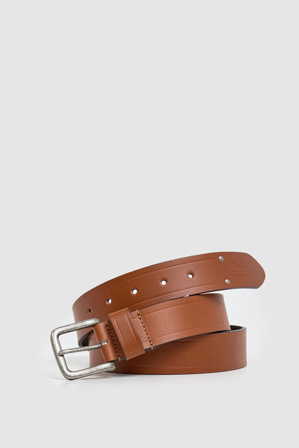Pepe Jeans Leather buckle belt nude