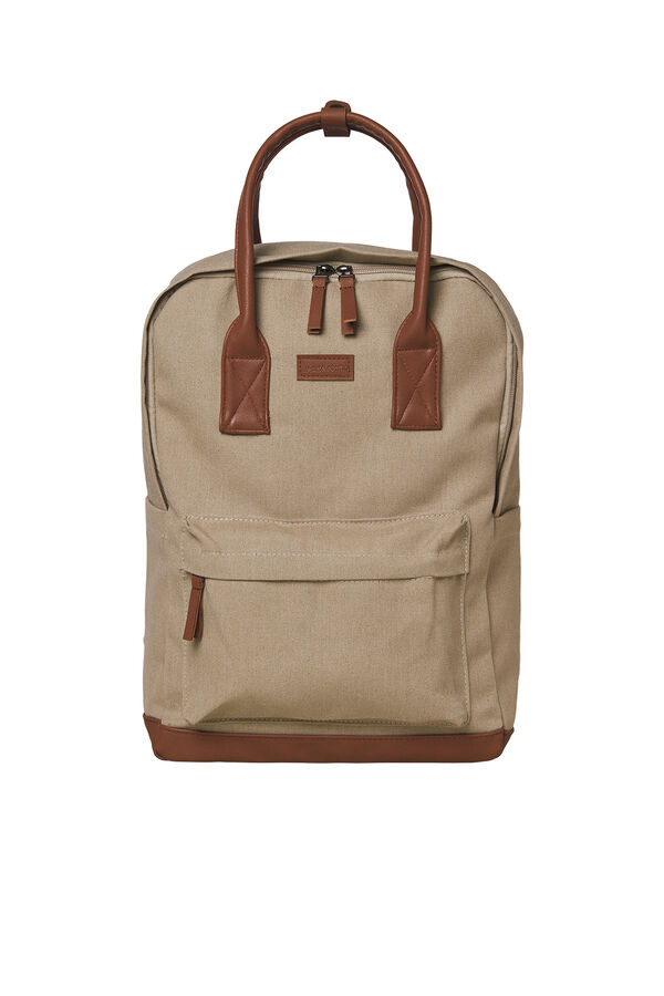 Jack & Jones Mochila b&aacute;sica de lona beige