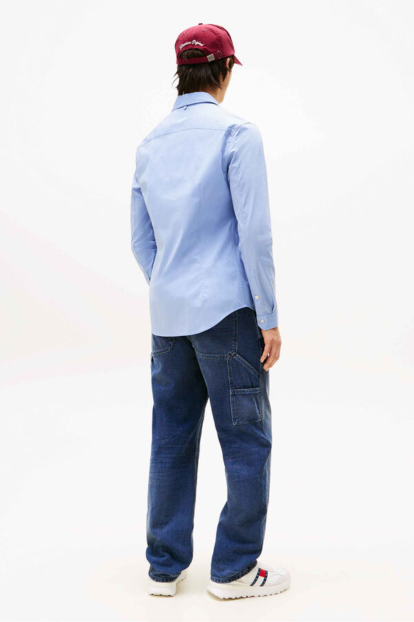 Tommy Jeans Slim stretch shirt blue
