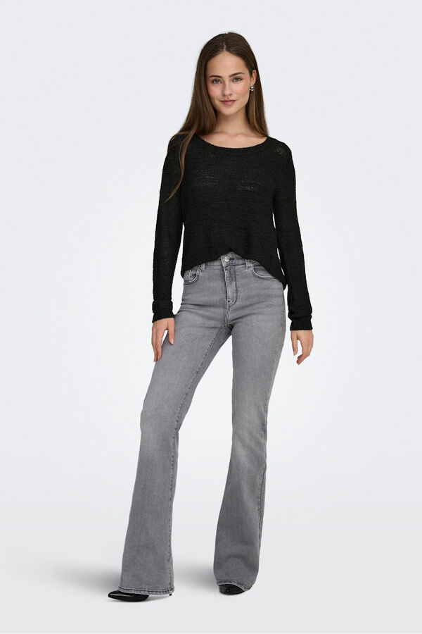 Only Jersey de cuello redondo negro