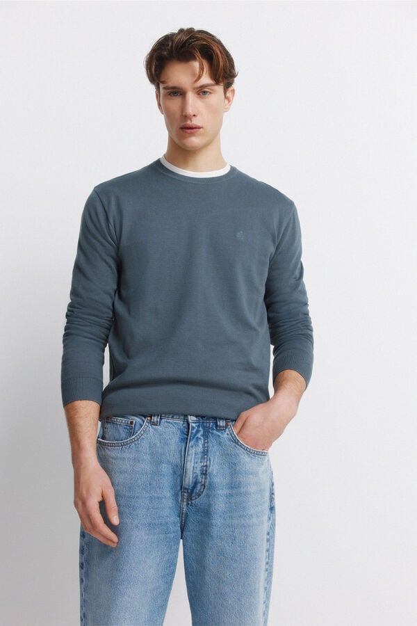 Springfield Overdyed wide leg jeans blue