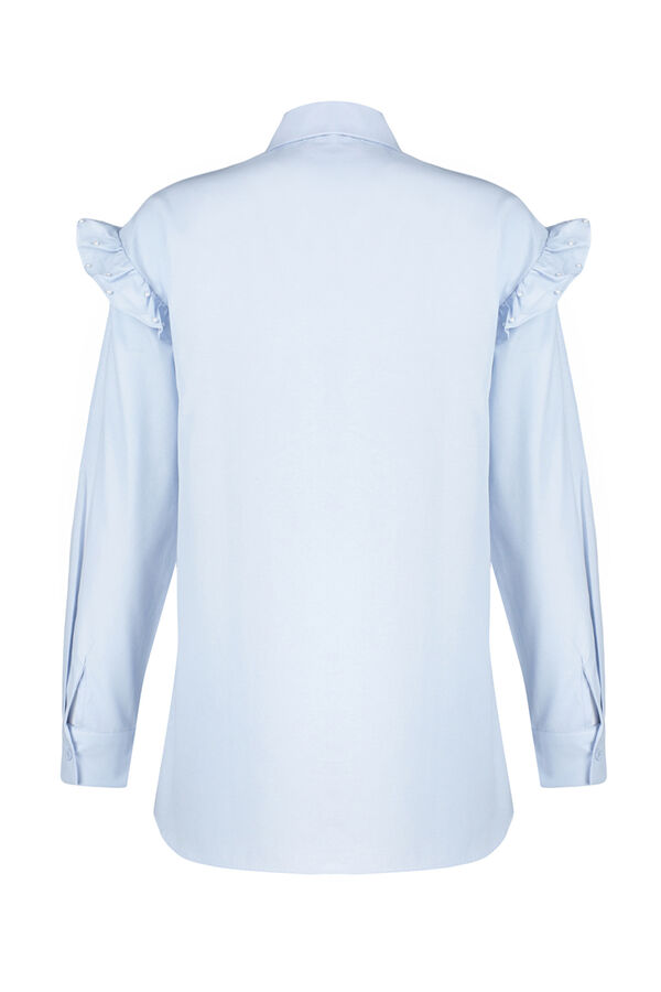 Trendyol Camisa detalle volantes azul