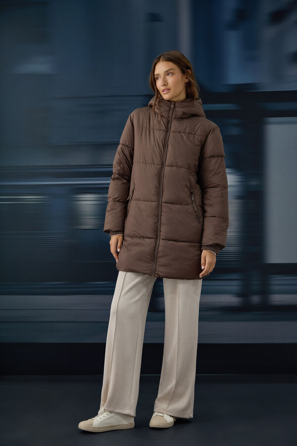 Springfield Veste midi matelass&eacute;e r&eacute;sistante &agrave; l'eau nude