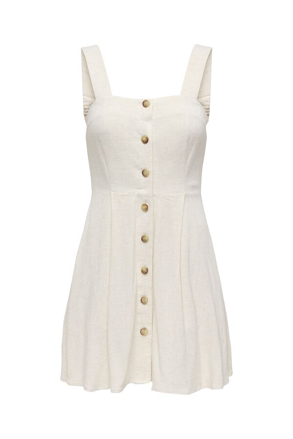 Only Vestido corto de lino beige