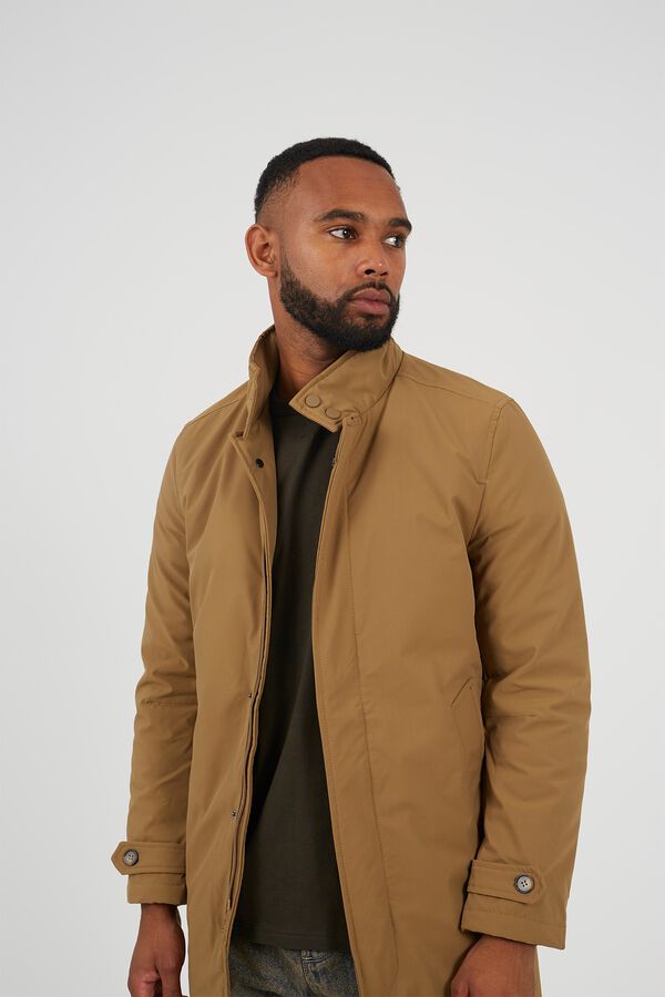 Brave Soul Long zip fastening parka yellow