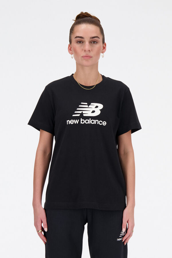 New Balance Camiseta New Balance Jersey Stacked Logo negro