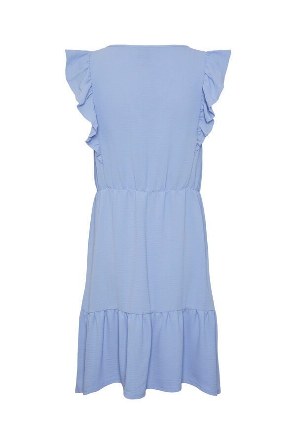 Springfield Short sleeveless ruffle detail dress bluish