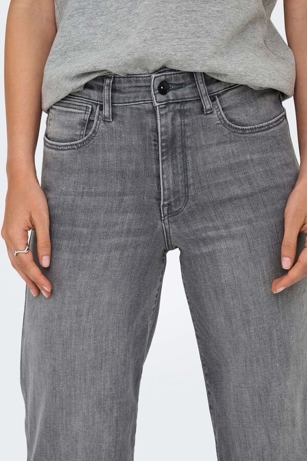 Only Jeans wide leg crop gris
