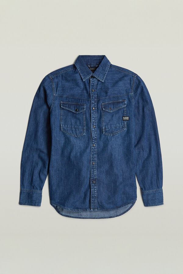 G-STAR Camisa vaquera de manga larga y corte ajustado azul