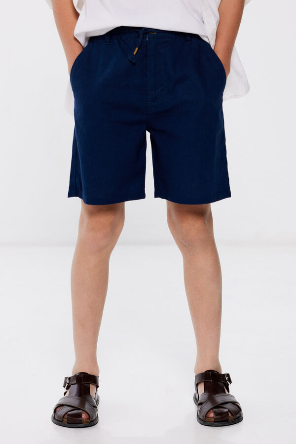Springfield Boy's linen Bermuda shorts blue