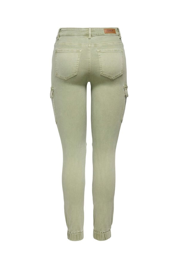 Only Cargo slim fit trousers green