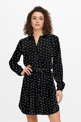 Only Vestido curto camiseiro preto