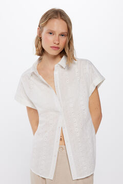 Springfield Swiss embroidery short-sleeved blouse white