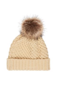 Roxy Gorro de punto trenzado con pomp&oacute;n