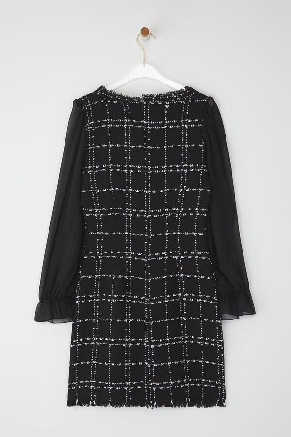 Trendyol Vestido de tweed negro